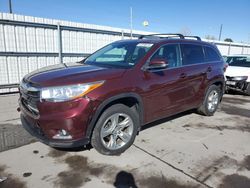 Salvage cars for sale at Littleton, CO auction: 2015 Toyota Highlander Limited