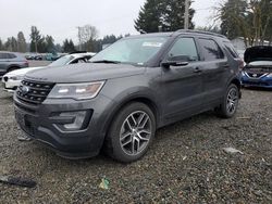 Salvage cars for sale at Graham, WA auction: 2017 Ford Explorer Sport