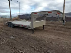 Salvage trucks for sale at Rapid City, SD auction: 2023 Rawm AXX Gooseneck Flatbed 24' Trailer