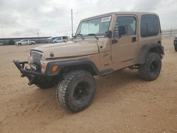 Salvage cars for sale from Copart Andrews, TX: 2000 Jeep Wrangler / TJ Sport