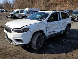 Salvage cars for sale at Marlboro, NY auction: 2021 Jeep Cherokee Latitude LUX