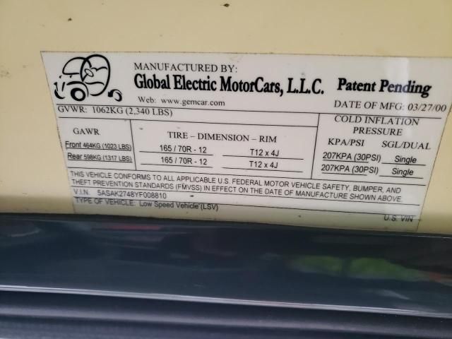 2000 Polaris 2000 Global Electric Motors 825