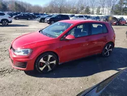 Salvage cars for sale at North Billerica, MA auction: 2017 Volkswagen GTI S