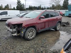 Salvage cars for sale at Graham, WA auction: 2019 Jeep Cherokee Latitude