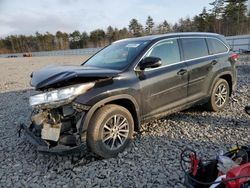 Salvage cars for sale at Windham, ME auction: 2017 Toyota Highlander SE