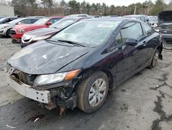 Salvage cars for sale from Copart Exeter, RI: 2012 Honda Civic LX