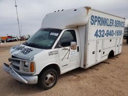 Salvage trucks for sale at Andrews, TX auction: 2001 Chevrolet Express Cutaway G3500