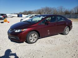 Salvage cars for sale from Copart New Braunfels, TX: 2014 Honda Civic LX