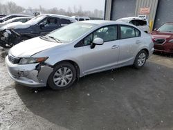 Salvage cars for sale at Duryea, PA auction: 2012 Honda Civic LX