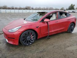 Salvage cars for sale from Copart Fresno, CA: 2021 Tesla Model 3