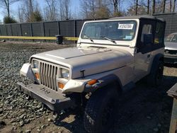 Salvage cars for sale at Waldorf, MD auction: 1995 Jeep Wrangler / YJ S