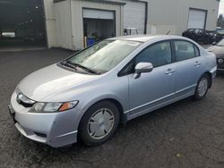 Honda salvage cars for sale: 2010 Honda Civic Hybrid