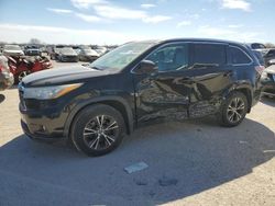 Salvage cars for sale at San Antonio, TX auction: 2016 Toyota Highlander XLE