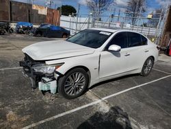 Salvage cars for sale from Copart Wilmington, CA: 2019 Infiniti Q50 Luxe