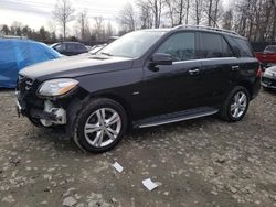 Salvage cars for sale at Waldorf, MD auction: 2012 Mercedes-Benz ML 350 4matic