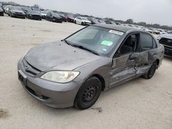 Salvage cars for sale from Copart San Antonio, TX: 2005 Honda Civic DX VP