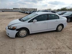 Salvage cars for sale from Copart Mercedes, TX: 2011 Honda Civic Hybrid