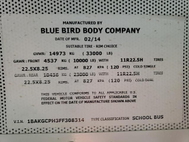2015 Other 2015 Blue Bird School Bus / Transit Bus