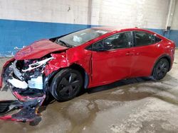 Salvage cars for sale at Woodhaven, MI auction: 2023 Toyota Prius LE