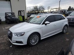 Salvage cars for sale at Woodburn, OR auction: 2018 Audi A3 E-TRON Premium