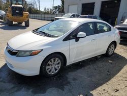 Salvage cars for sale at Savannah, GA auction: 2012 Honda Civic LX