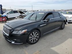 Lincoln Continental salvage cars for sale: 2018 Lincoln Continental