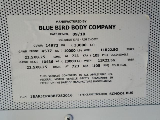 2011 Blue Bird School Bus / Transit Bus