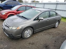 Salvage cars for sale from Copart Sacramento, CA: 2006 Honda Civic Hybrid