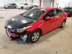 Salvage cars for sale at Lansing, MI auction: 2017 Chevrolet Cruze LS