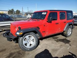 Jeep Wrangler salvage cars for sale: 2018 Jeep Wrangler Unlimited Sport