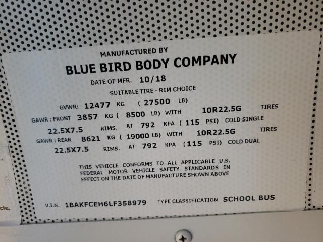 2020 Blue Bird School Bus / Transit Bus