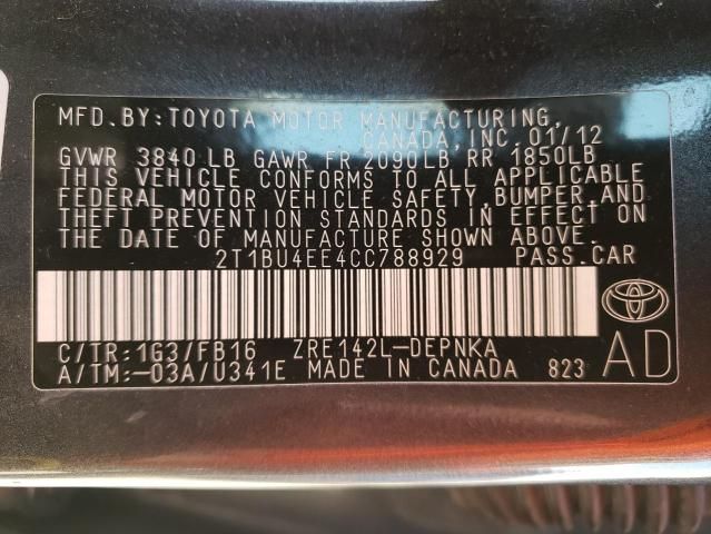 2012 Toyota Corolla Base