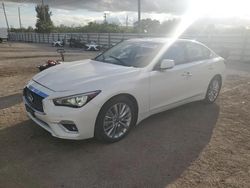 Salvage cars for sale at Miami, FL auction: 2021 Infiniti Q50 Luxe