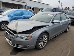 Salvage cars for sale at New Britain, CT auction: 2013 Audi A8 L Quattro