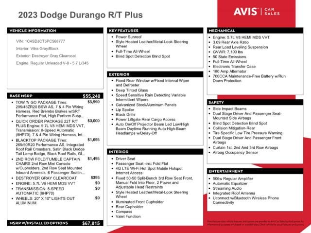 2023 Dodge Durango R/T