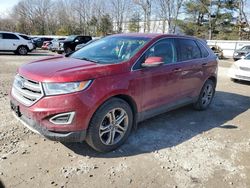 Salvage cars for sale at North Billerica, MA auction: 2017 Ford Edge Titanium