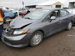 Salvage cars for sale at Brighton, CO auction: 2012 Honda Civic HF