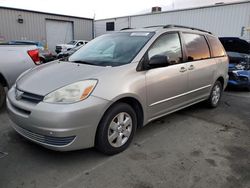Salvage cars for sale at Vallejo, CA auction: 2004 Toyota Sienna CE