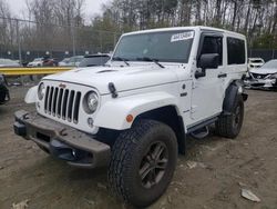Salvage cars for sale from Copart Waldorf, MD: 2017 Jeep Wrangler Sahara