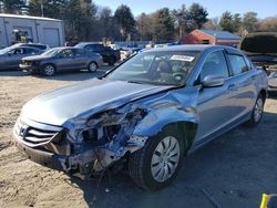 Salvage cars for sale at Mendon, MA auction: 2012 Honda Accord LX