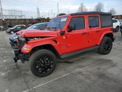Salvage cars for sale from Copart Wilmington, CA: 2021 Jeep Wrangler Unlimited Sahara 4XE