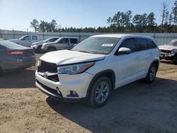 Salvage cars for sale at Harleyville, SC auction: 2015 Toyota Highlander LE