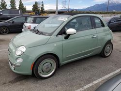 Salvage cars for sale from Copart Rancho Cucamonga, CA: 2015 Fiat 500 Lounge