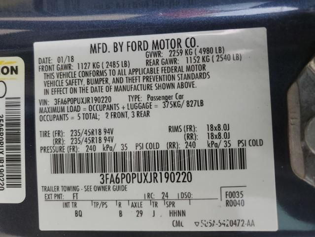 2018 Ford Fusion SE Phev