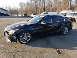 Salvage cars for sale from Copart Assonet, MA: 2019 Infiniti Q50 Luxe