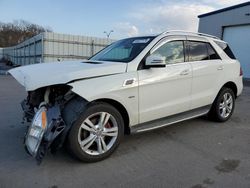 Salvage cars for sale at Assonet, MA auction: 2012 Mercedes-Benz ML 350 4matic