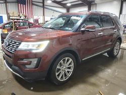 Salvage cars for sale at West Mifflin, PA auction: 2016 Ford Explorer Limited