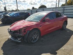 Salvage cars for sale from Copart Miami, FL: 2022 Tesla Model 3