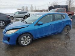 Salvage cars for sale from Copart Montreal Est, QC: 2013 Mazda 3 I