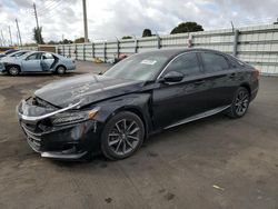 Salvage cars for sale at Miami, FL auction: 2021 Honda Accord EXL